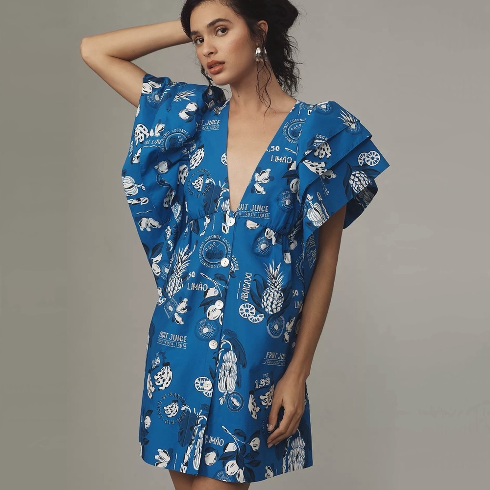 Farm Rio Tropical Orchard Mini Dress - Picture 6 of 7